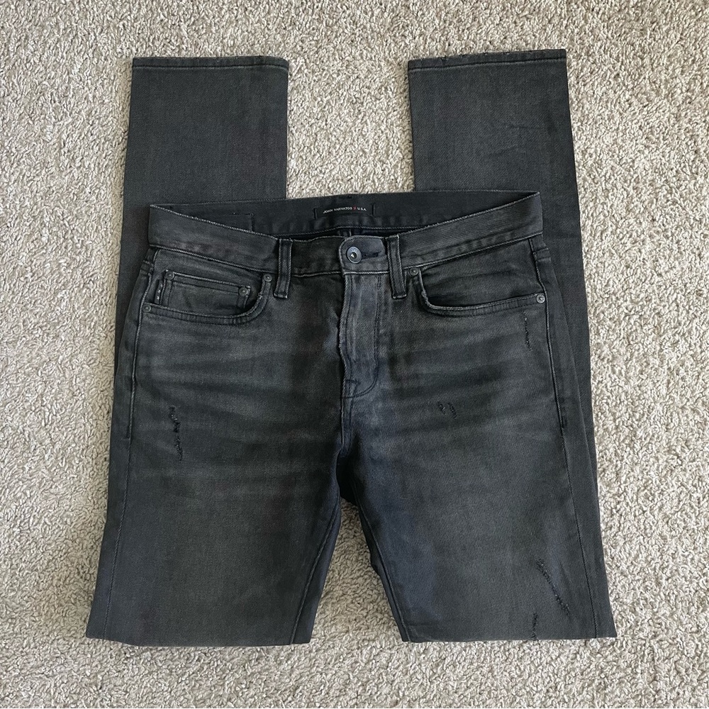 John Varvatos Distress Skinny Wight Denim Jeans